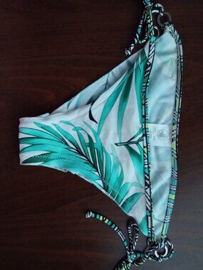 Body Glove bikini bottom palm fronds ~ side ties adjustable ~ Brazilian style